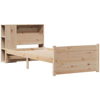 vidaXL Cama Con Estanter&iacute;a Sin Colch&oacute;n Madera Maciza De Pino 75x190 Cm Vidaxl