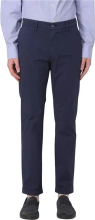 Re-hash Broeken, Heren, Blauw, W30, Katoen, Blauwe Casual Chinos Broek Stijl