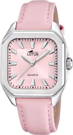 Lotus Vierkant Horloge - unisex - Horloges - Roze - ONE Size - Leer - Accessoires
