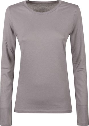 Majestic Filatures Fitted Round-Neck Long-Sleeved Top with Clean Lines