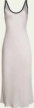 L'agence Akiya Contrast-Trim Maxi Dress