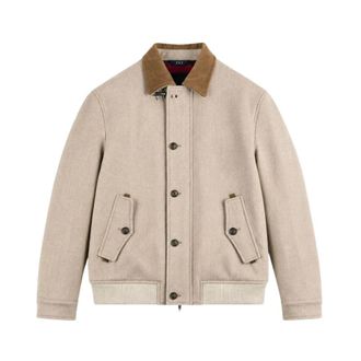 Fay Jassen, Heren, Beige, XL, Wol, Bomberjack