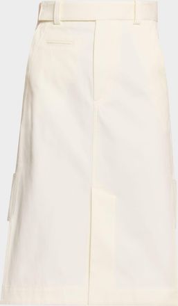 Bottega Veneta Workwear Cotton Twill Midi-Skirt