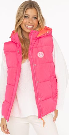 Zwillingsherz Steppweste ZWILLINGSHERZ Strandgl&uuml;ck, Damen, Gr. L, neon pink, Web, Obermaterial: 100% Polyester, h&uuml;ftbedeckend, ohne Ausschnitt, Westen Steppweste, K