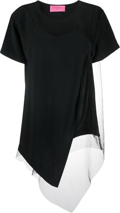 Viktor & Rolf Floating Time mesh-panel T-shirt - women - Acetate/Viscose - S - Black