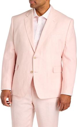 Tallia Orange Big & Tall Linen Suit Jacket V2 in Pink at Nordstrom, Size 56