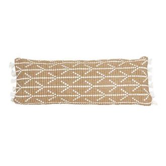 Foreside Home And Garden Geometric Arrow Lumbar Pillow Polyester Jute & Cotton With Polyester Fill in Beige at Nordstrom, Size Medium