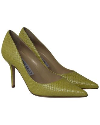 Jimmy Choo London Womens Snakeskin Leather Agnes Pearlized Snakeskin Pump (Authentic Pre-Loved)