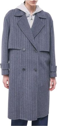 Patrizia Pepe Cappotto doppiopetto gessato - - Coats - Donna - Grigio - S