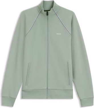 BOSS Contrast-piping sweatshirt in a cotton blend