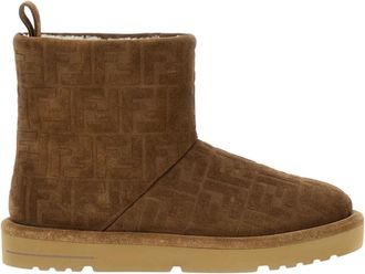 Fendi Enkellaarsjes - Heren - Winterlaarzen - Bruin - 42 1/2 EU - Leer - Schoenen