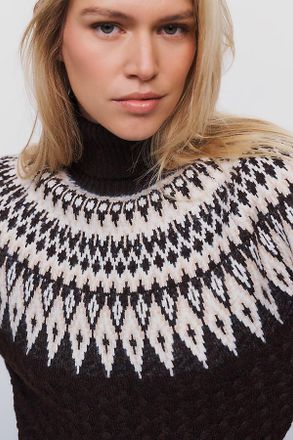 Naked Wardrobe Fairisle Turtleneck Sweater