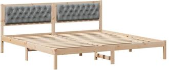 vidaXL Estructura De Cama Con Cabecera Gris Claro 200 X 200 Cm Vidaxl