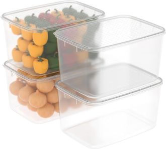 OEM 4 Recipientes De Almacenamiento De Alimentos De 7 Litros, Aptos Para Microondas, Congelador Y Lavavajillas, Fiambreras, Contenedores De Almacenamiento