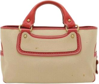 Celine Pre-owned Handbags, female, Beige, Size: ONE SIZE Pre-owned Vintage Canvas Handbag
