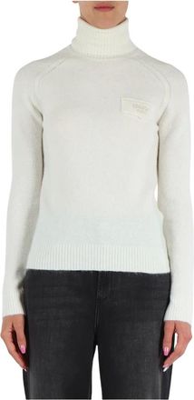 Liu Jo Turtlenecks, female, White, Size: M Wool Alpaca High Neck Sweater