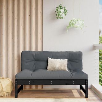vidaXL Vidaxl - Sof&aacute; Central Madera Maciza De Pino Negro 120x80 Cm