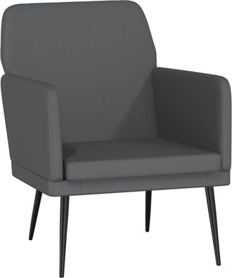 vidaXL Sill&oacute;n De Cuero Sint&eacute;tico Color Gris 61x78x80 Cm Vidaxl