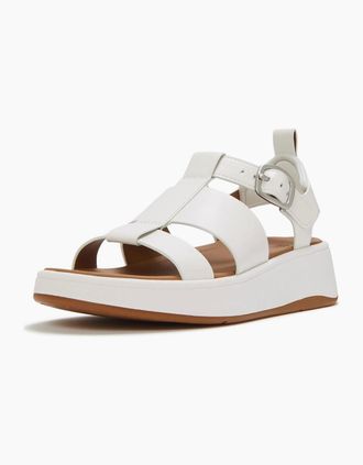 FitFlop Womens Fitflop F-Mode Fisherman Leather Womens Urban White Narrow Fit Sandals - Size: 4