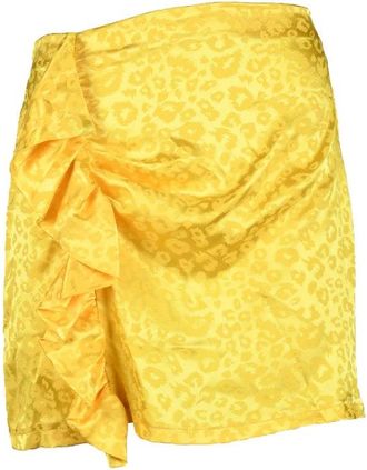 Odi Et Amo Red Ruffled Polyester Mini Skirt