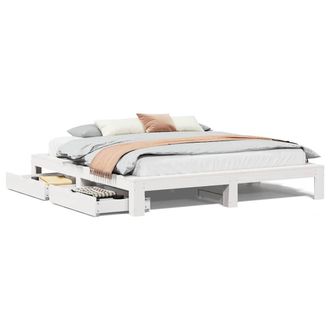 Berkfield Home Bed Frame without Mattress White 200x200 cm Solid Wood Pine