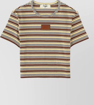 Fendi striped slim-fit knitted top