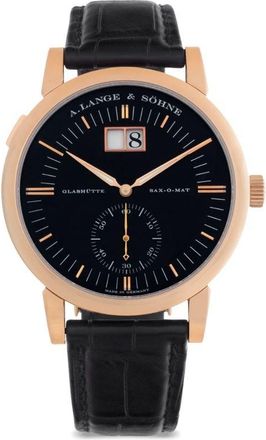 A. Lange & Söhne 2021 pre-owned Grand Langematik Big Date 40mm - men - Alligator Leather/18kt Rose Gold - One Size - Black
