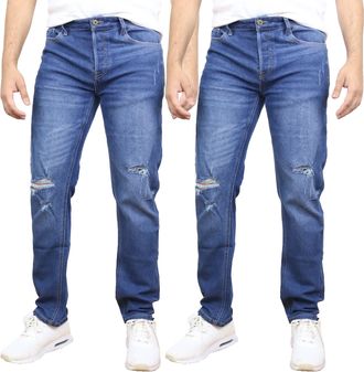 Blue Ice Mens Stretch Ripped Jeans-2 Pack