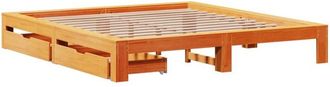 vidaXL Bed Frame without Mattress Wax Brown 200x200 cm Solid Wood Pine vidaXL