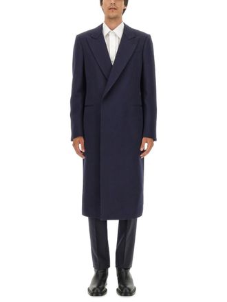 Alexander McQueen Navy Blue Long Coat