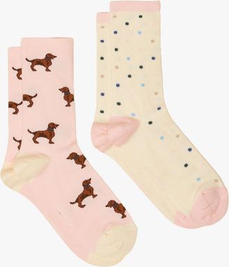 Joules Womens Joules EVERYDAY Womens Socks Pink/Blue