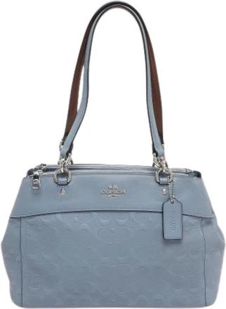 Coach Pre-owned Shoulder Bags, female, Blue, Size: ONE SIZE Pre-owned Leather Shoulder Bag