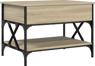 vidaXL Vidaxl - Mesa De Centro Madera Ingenier&iacute;a Metal Roble Sonoma 70x50x50 Cm