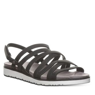 Bearpaw Crete Sandals Womens Black Faux Leather Round Toe Slingback GAL2032