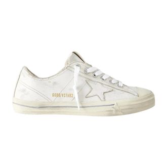 Golden Goose Sneakers, female, White, Size: 10 US V-Star in vintage effect leather