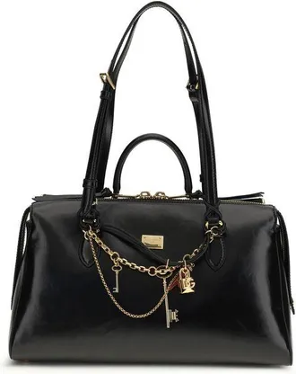Dolce & Gabbana Black Calf Leather Bos Taurus Shoulder Womens Bag