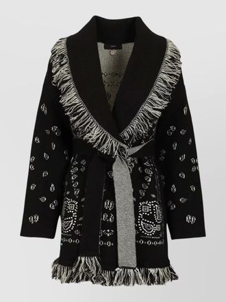 Alanui knitwear cardigan belted waist shawl collar