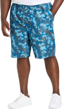 Reebok Big & Tall Performance Ripstop Camo Cargo Shorts in Blue Camo at Nordstrom, Size 4X Big