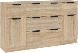 vidaXL Vidaxl - 3 Piece Sideboard Set Sonoma Oak Engineered Wood