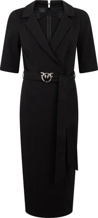 Pinko Aansluitende jurk met ceintuur - Dames - Wikkelkleedje - Zwart - XS - Kleedjes