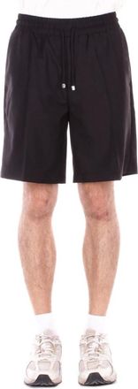John Richmond Korte Broeken, Heren, Zwart, L, Polyester, Shorts met trekkoord en elastische tailleband