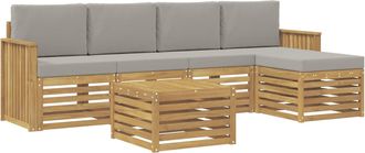vidaXL Conjunto De Sof&aacute;s De Exterior 6 Uds. Blanco Y Gris Claro Vidaxl