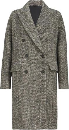Brunello Cucinelli Jassen, Dames, Zwart, XS, Wol, Dubbele-Rij Woljas Visgraat