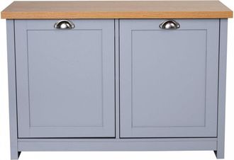 HOMCOM MDF Rustic 4-Compartment Storage Cabinet - Grey - Home Living | TJ Hughes