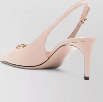 Dolce & Gabbana leather slingback pumps mid heel pointed toe