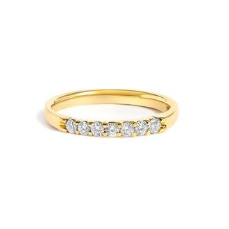 House of Brilliance 14K Gold 1/4 Ctw Diamond 7 Stone Band Ring in Yellow Gold at Nordstrom, Size 5.5