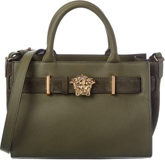 Versace Medusa Small Leather & Suede Tote
