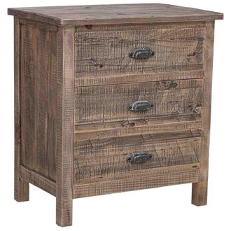 Wanderlust Deco Mesita De Noche De Madera Marr&oacute;n 62.5x40x68.5h Cm