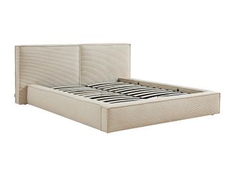 Vente-Unique Letto Con Contenitore 160 X 200 Cm Velluto A Coste Beige - Taveso