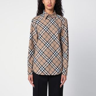 Burberry Check pattern wool blend shirt